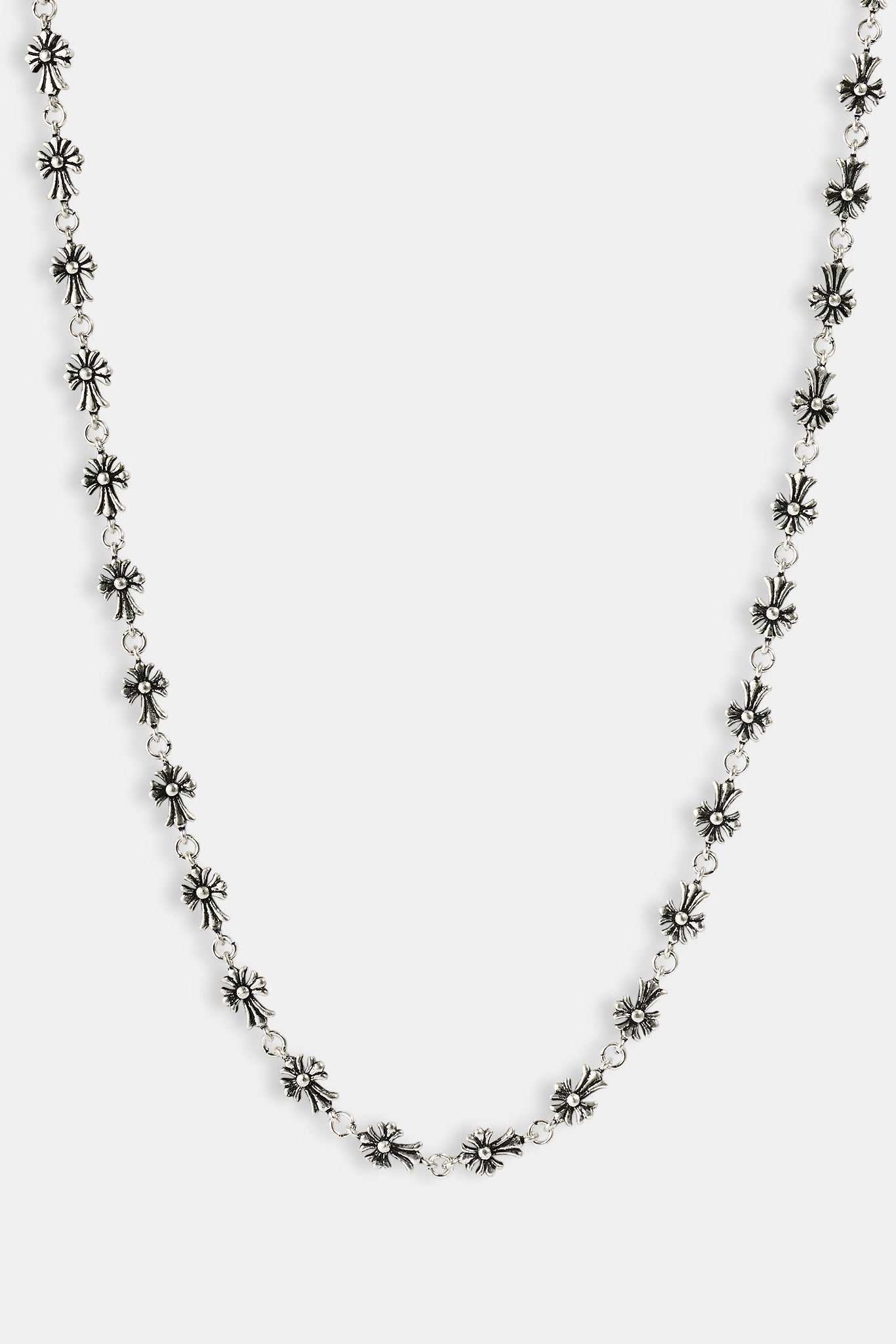 Oxidised Multi Cross Chain - 5mm - White